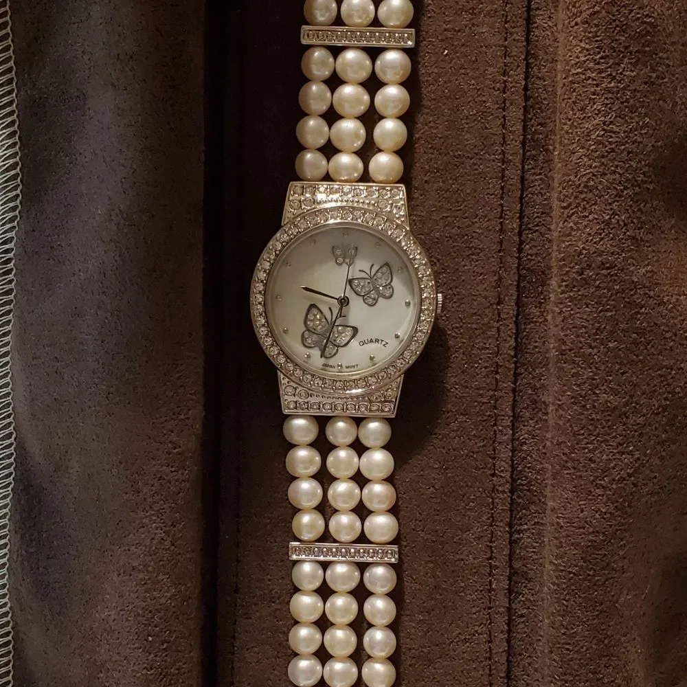 Limited Edition! Ross Simons Butterfly and Pearl Wristwatch Papilon